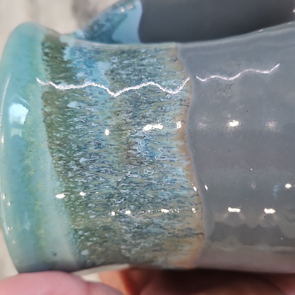 Neher Clay in Motion Blur Creek Pottery Hand Warmer Mug - Picture 8 of 11